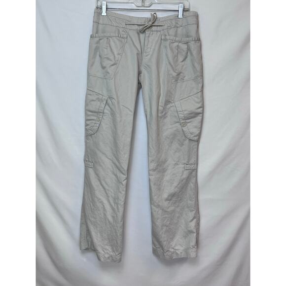 North Face Women's Khaki Flare Leg Adjustable Pullon Athletic Pants - Size 8 - Picture 1 of 9